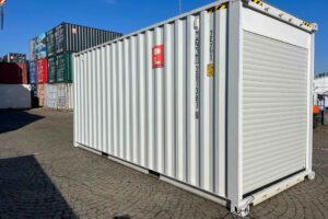 Contenitore 20 piedi High Cube con porte avvolgibili